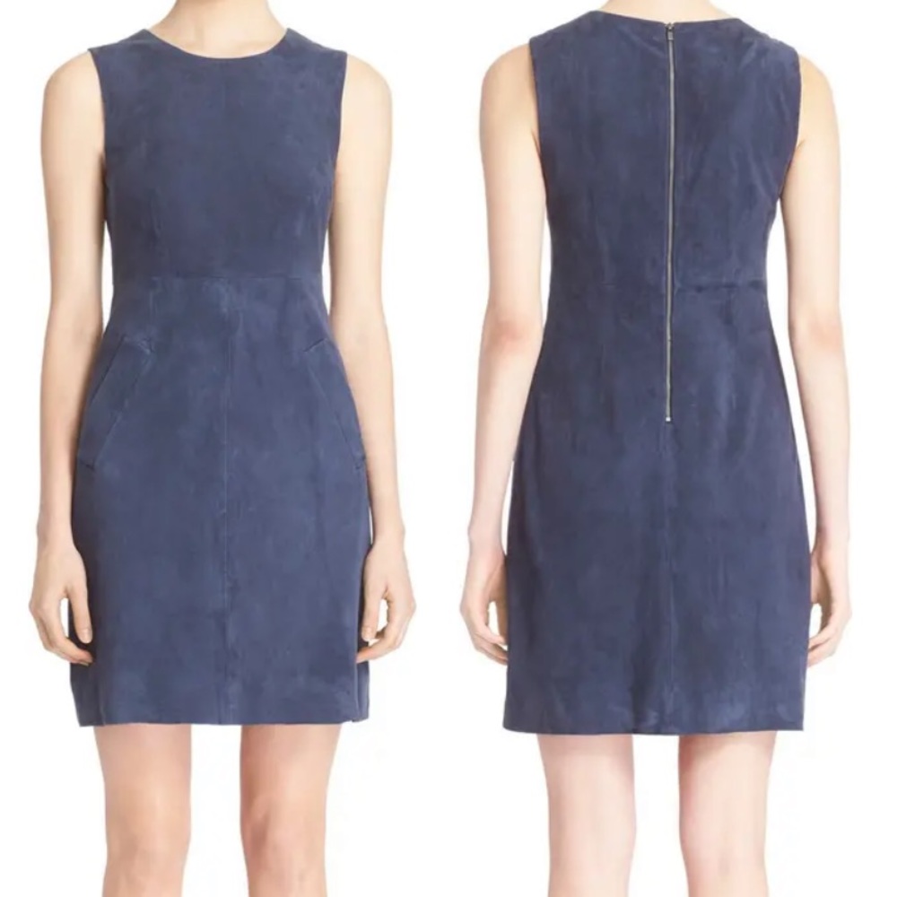 Diana Von Furstenberg Suede Navy Dress Size 4